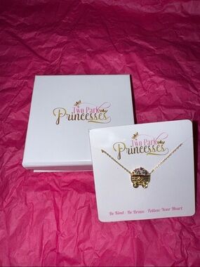 Gold Carousel Necklace with Pink Accents